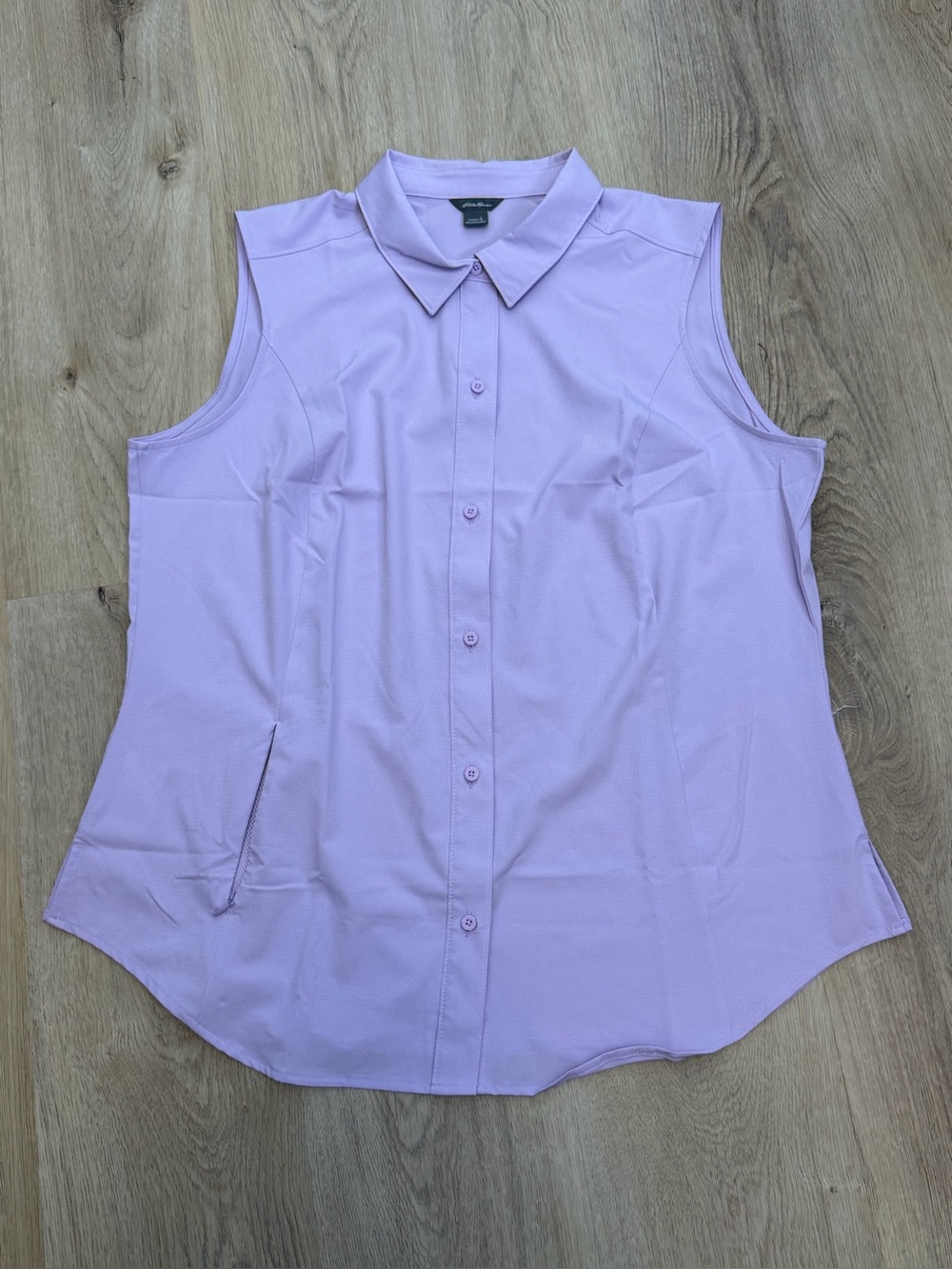 Eddie Bauer Sleeveless Button-Front Lavender Blouse